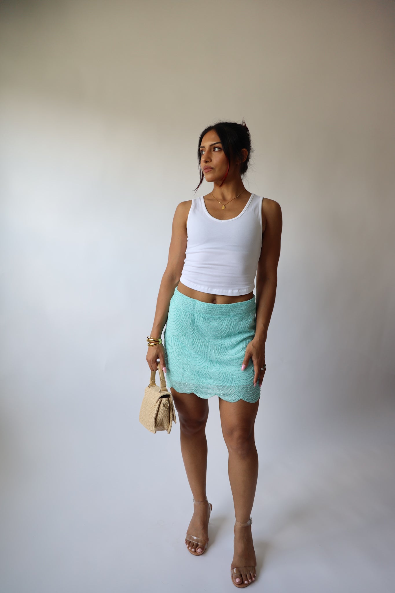 Ibiza Beaded Mini Skirt