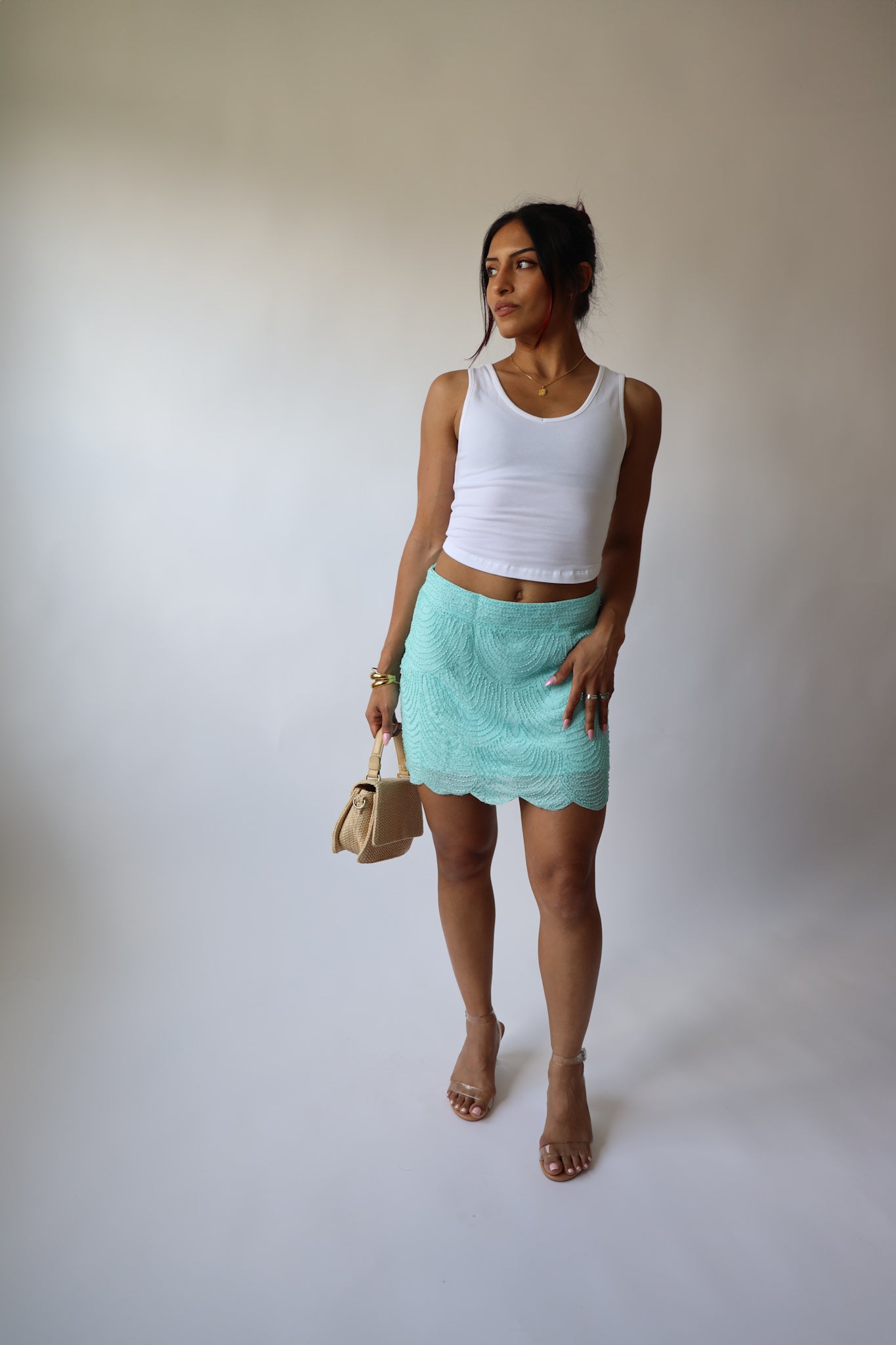 Ibiza Beaded Mini Skirt
