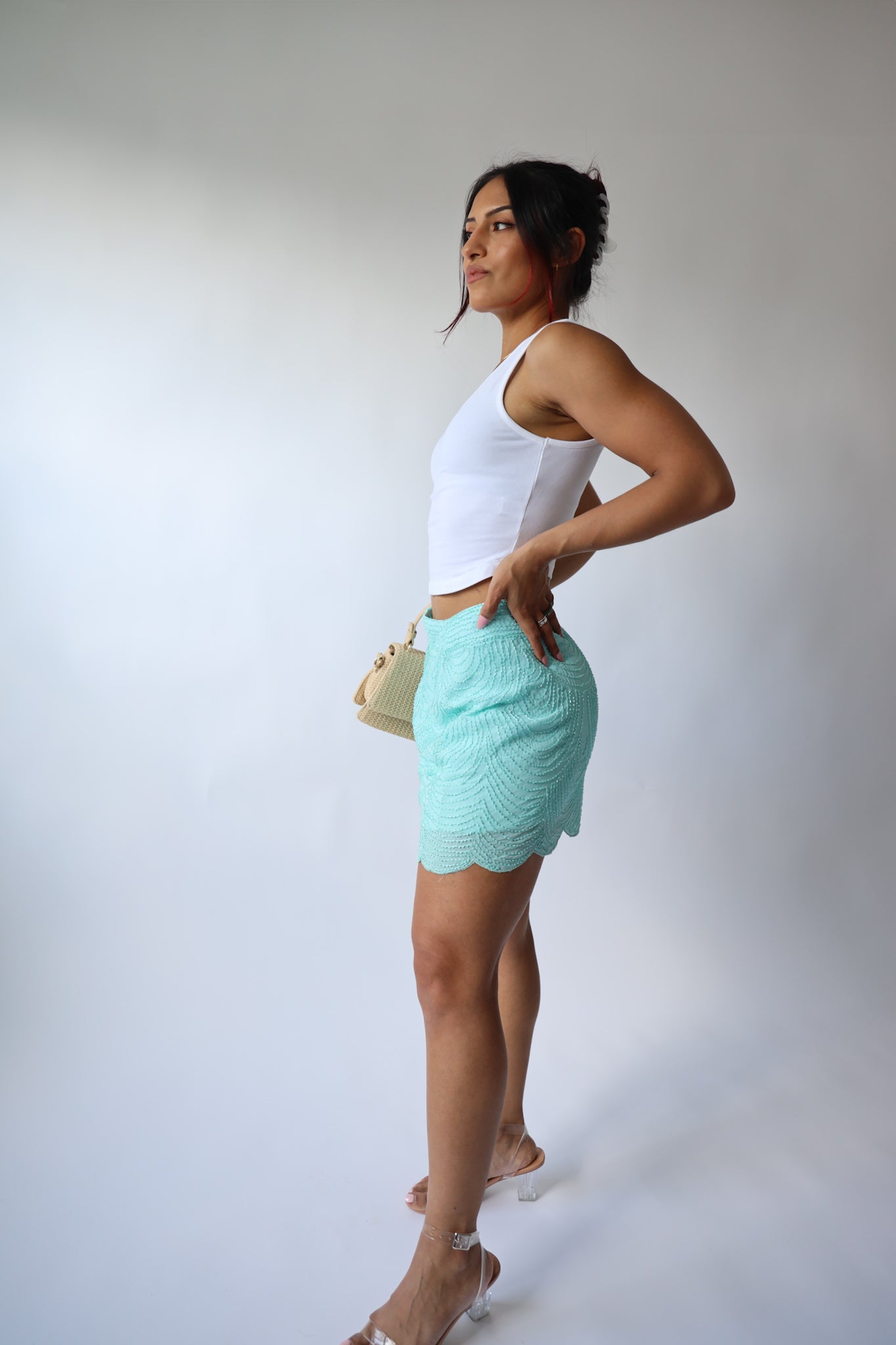 Ibiza Beaded Mini Skirt