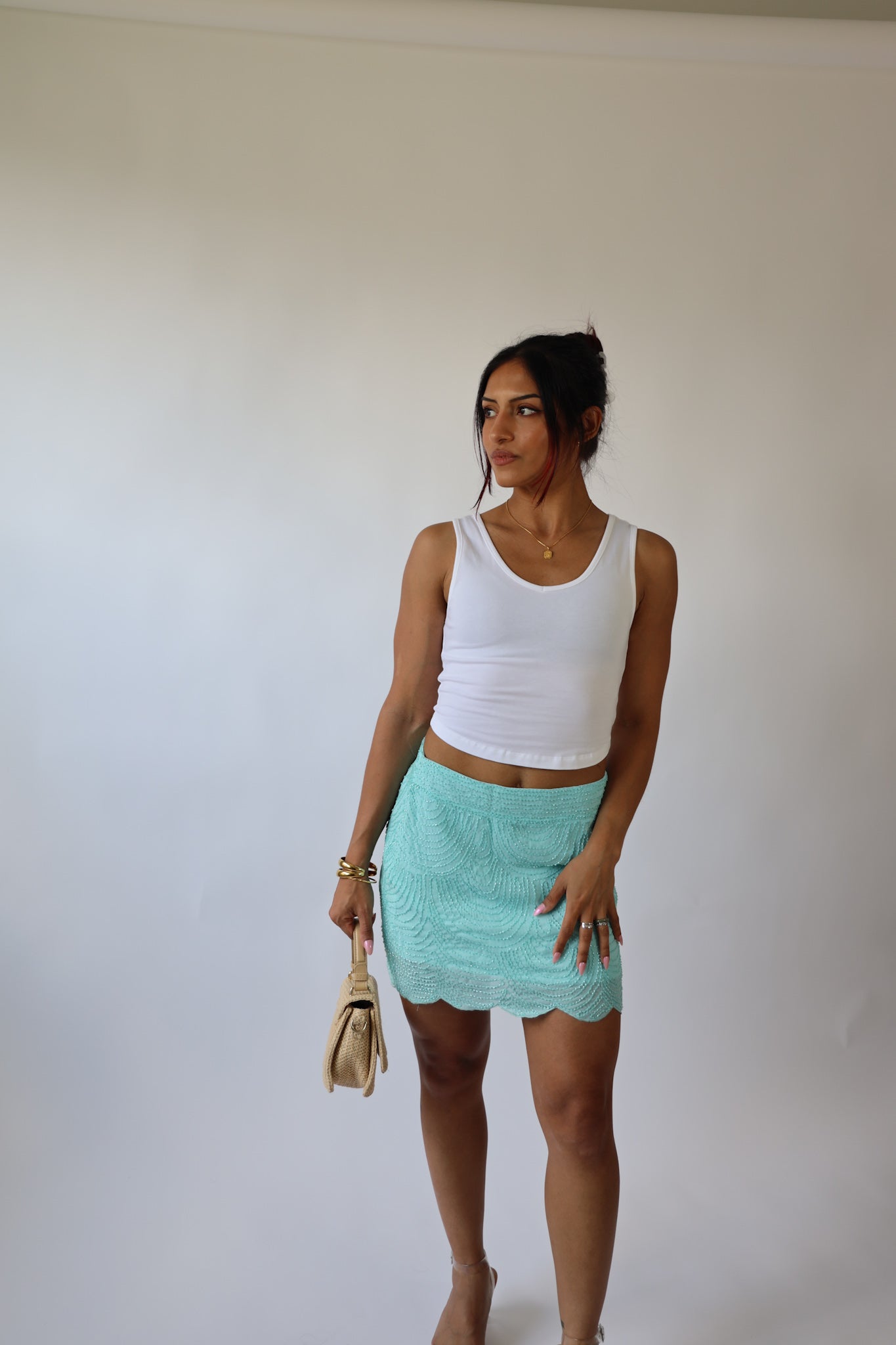 Ibiza Beaded Mini Skirt