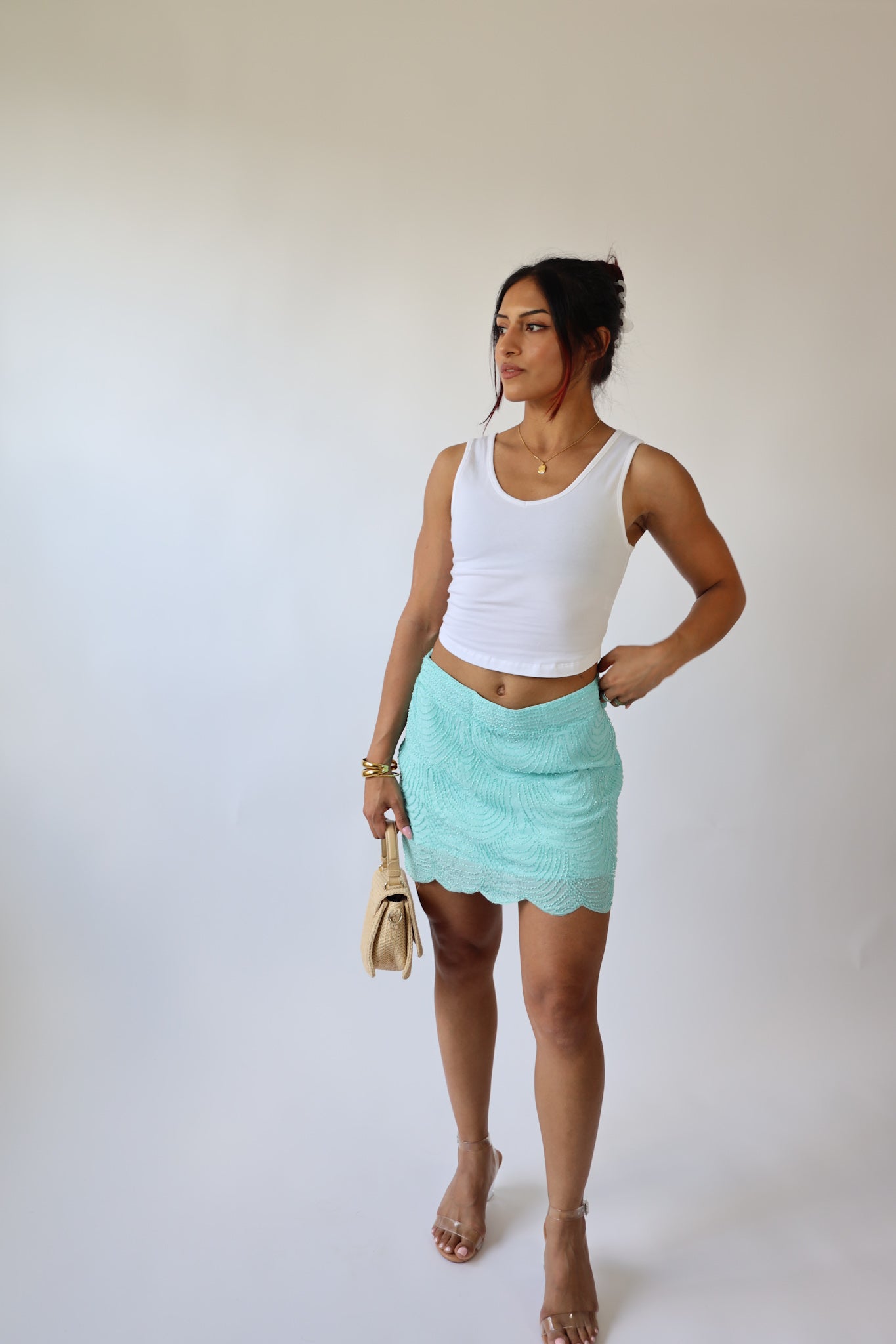 Ibiza Beaded Mini Skirt