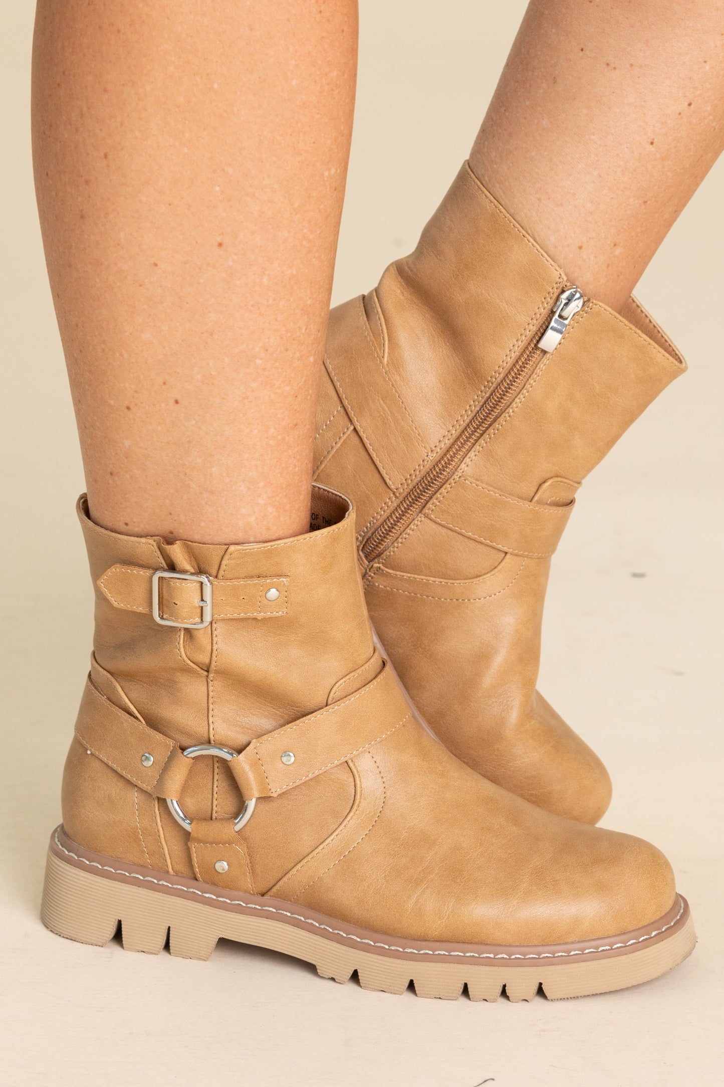 Corkys Faux Leather Buckle Booties