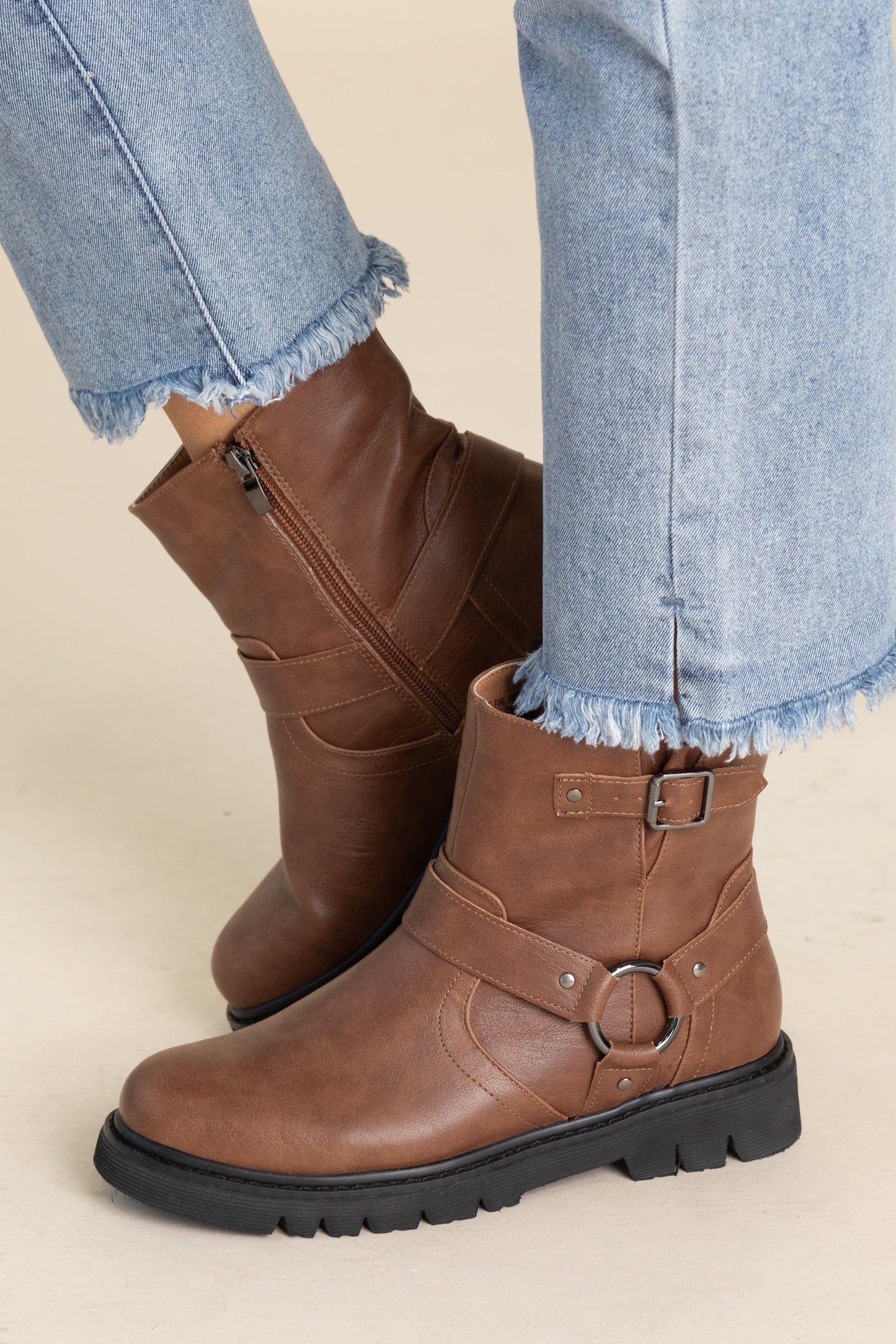 Corkys Faux Leather Buckle Booties