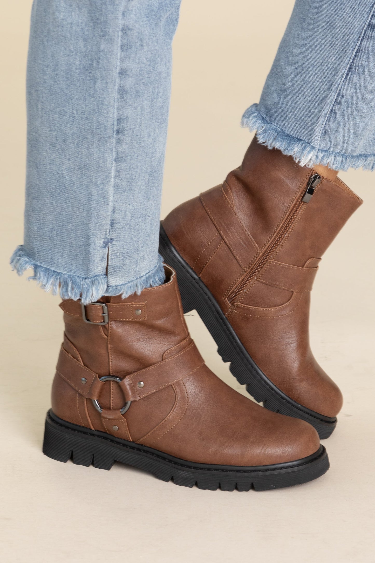 Corkys Faux Leather Buckle Booties