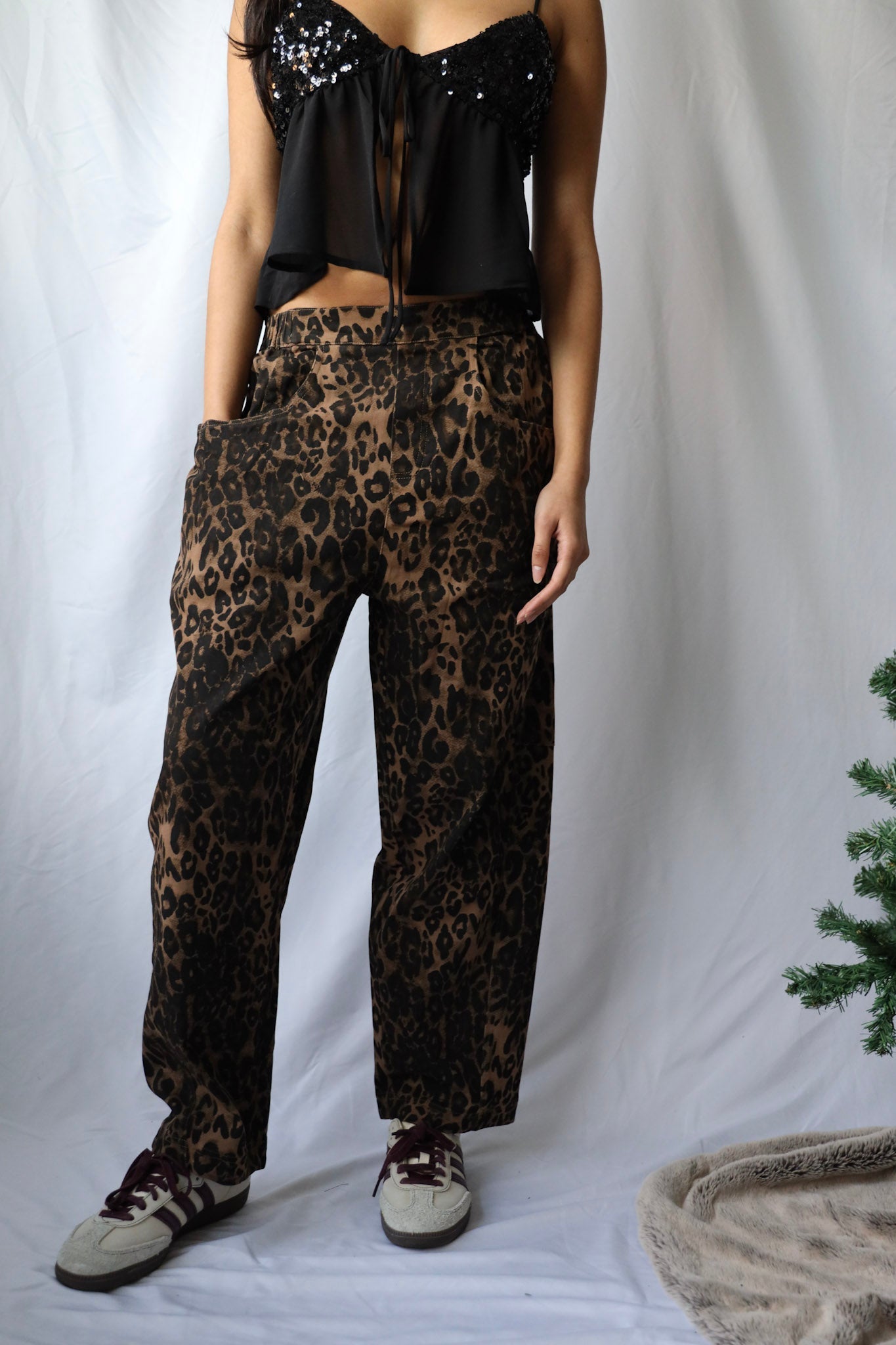Leopard Baggy Barrel Pants