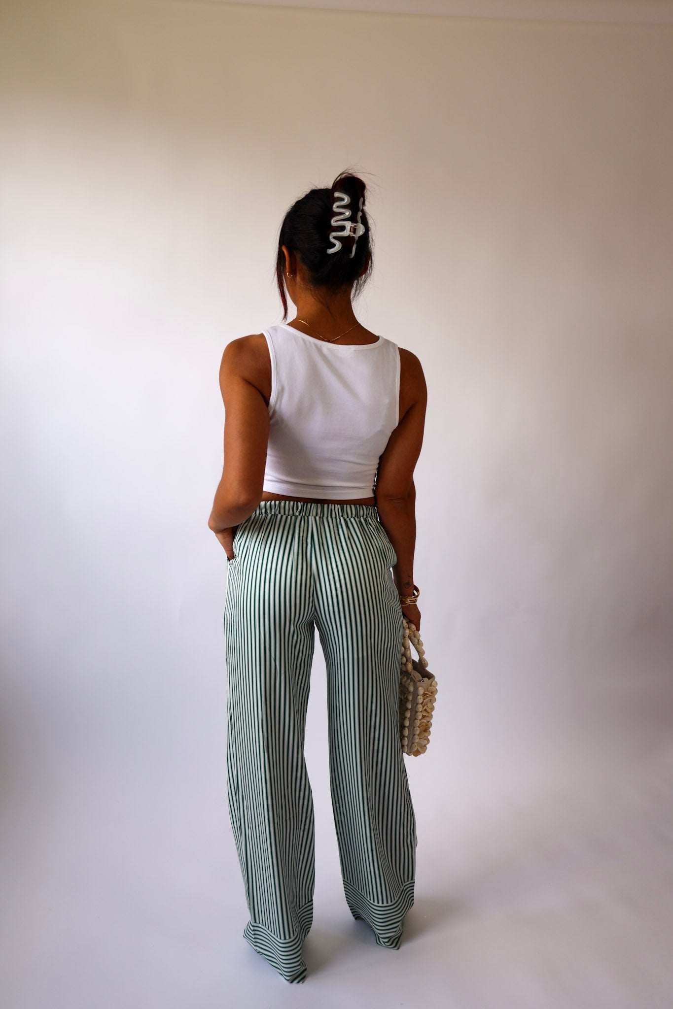 Amalfi Green Striped Pants