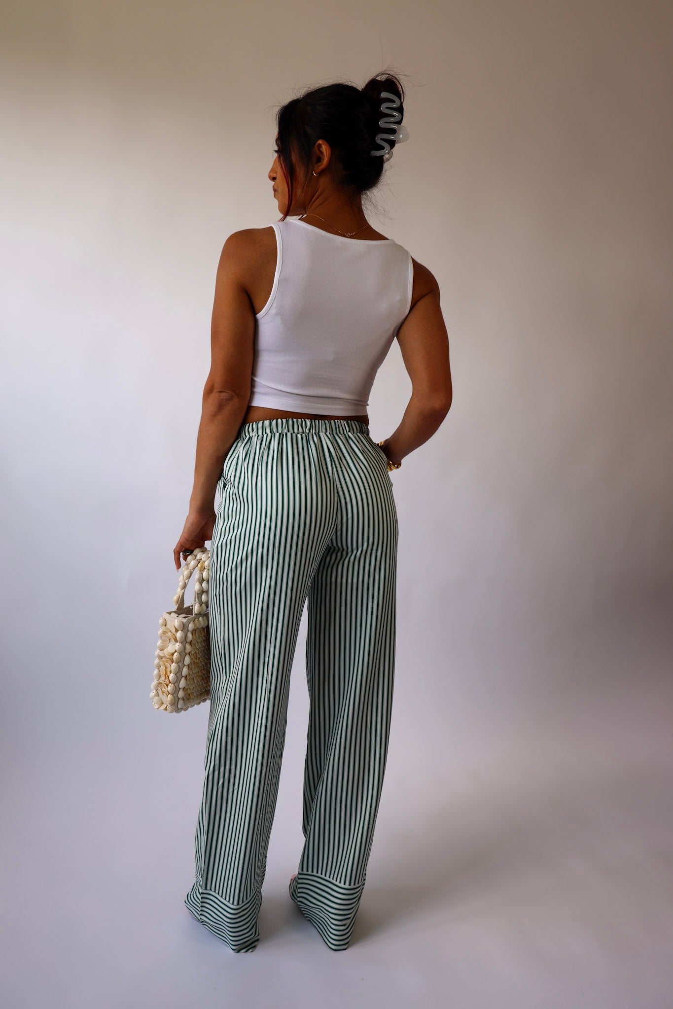 Amalfi Green Striped Pants