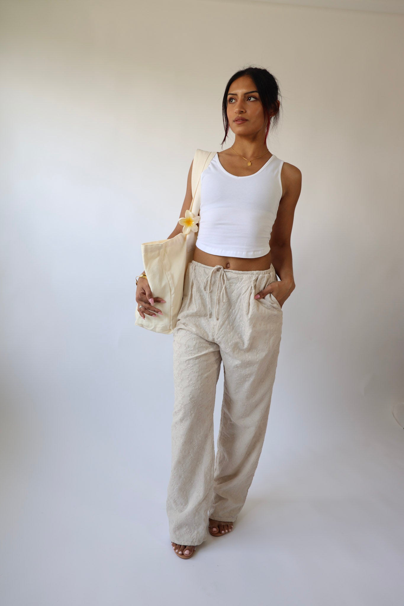 Santorini Textured Drawstring Pants