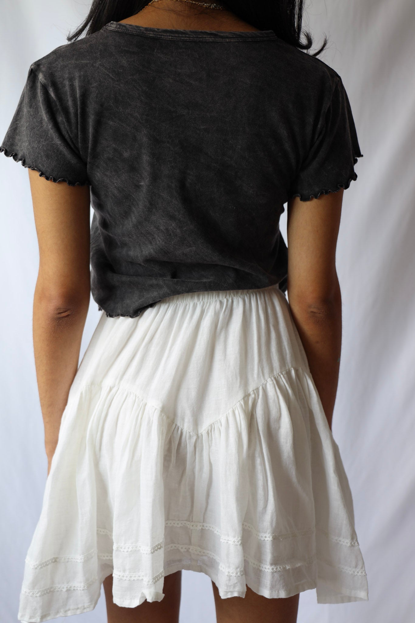 Lace Trimmed Mini Skirt