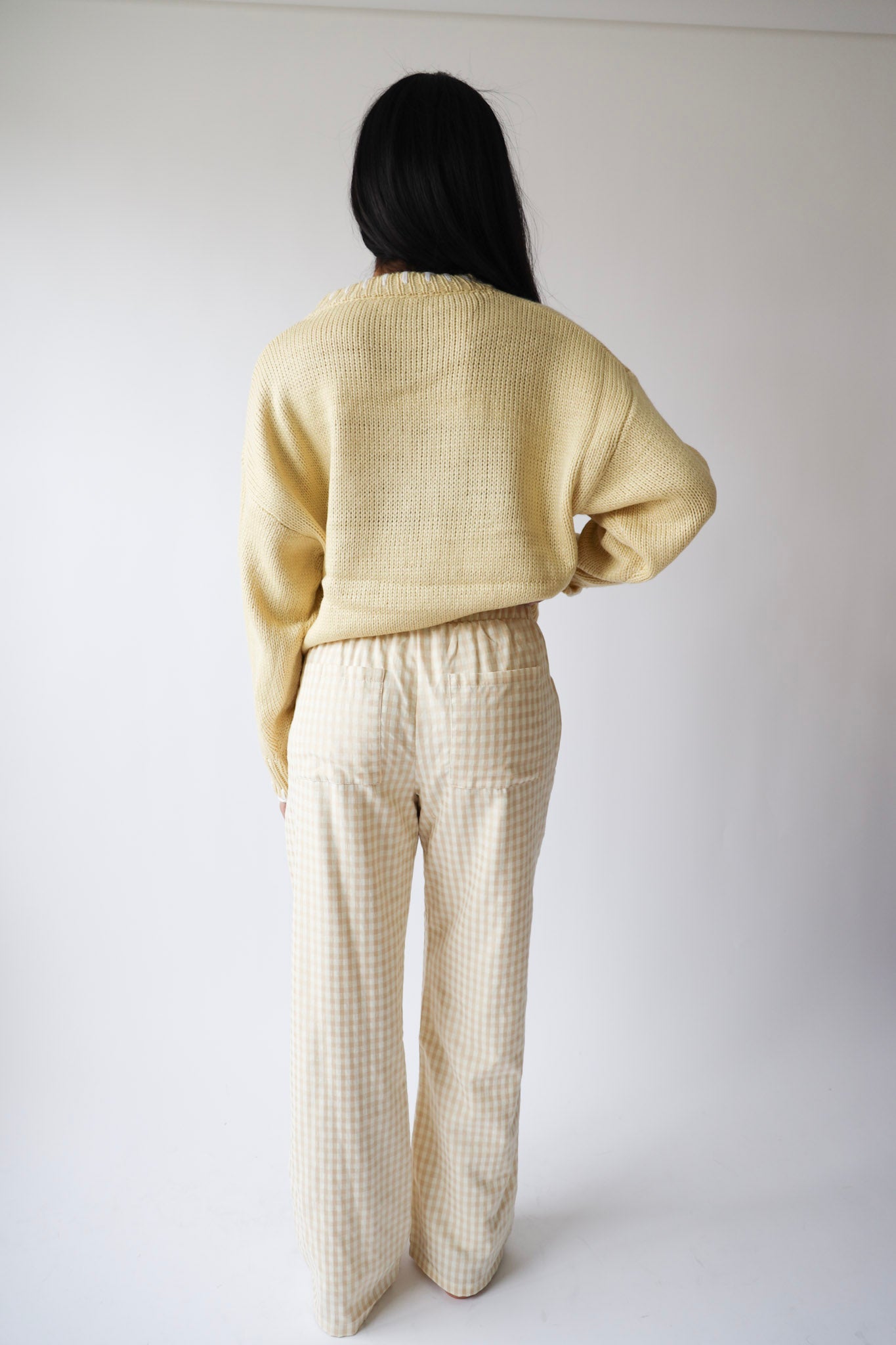Cream Gingham Lounge Pants