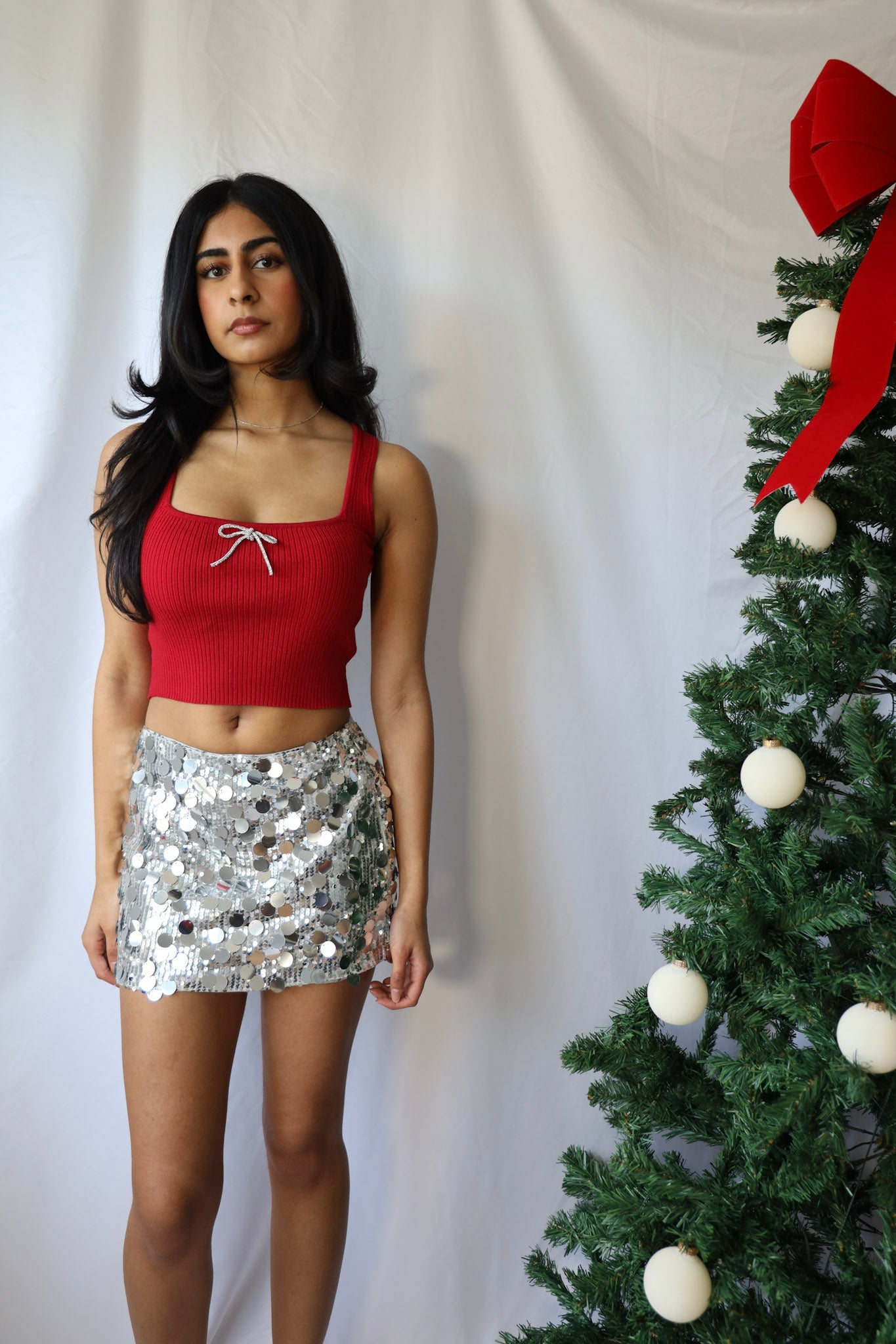 Low Rise Sequin Mini Skirt