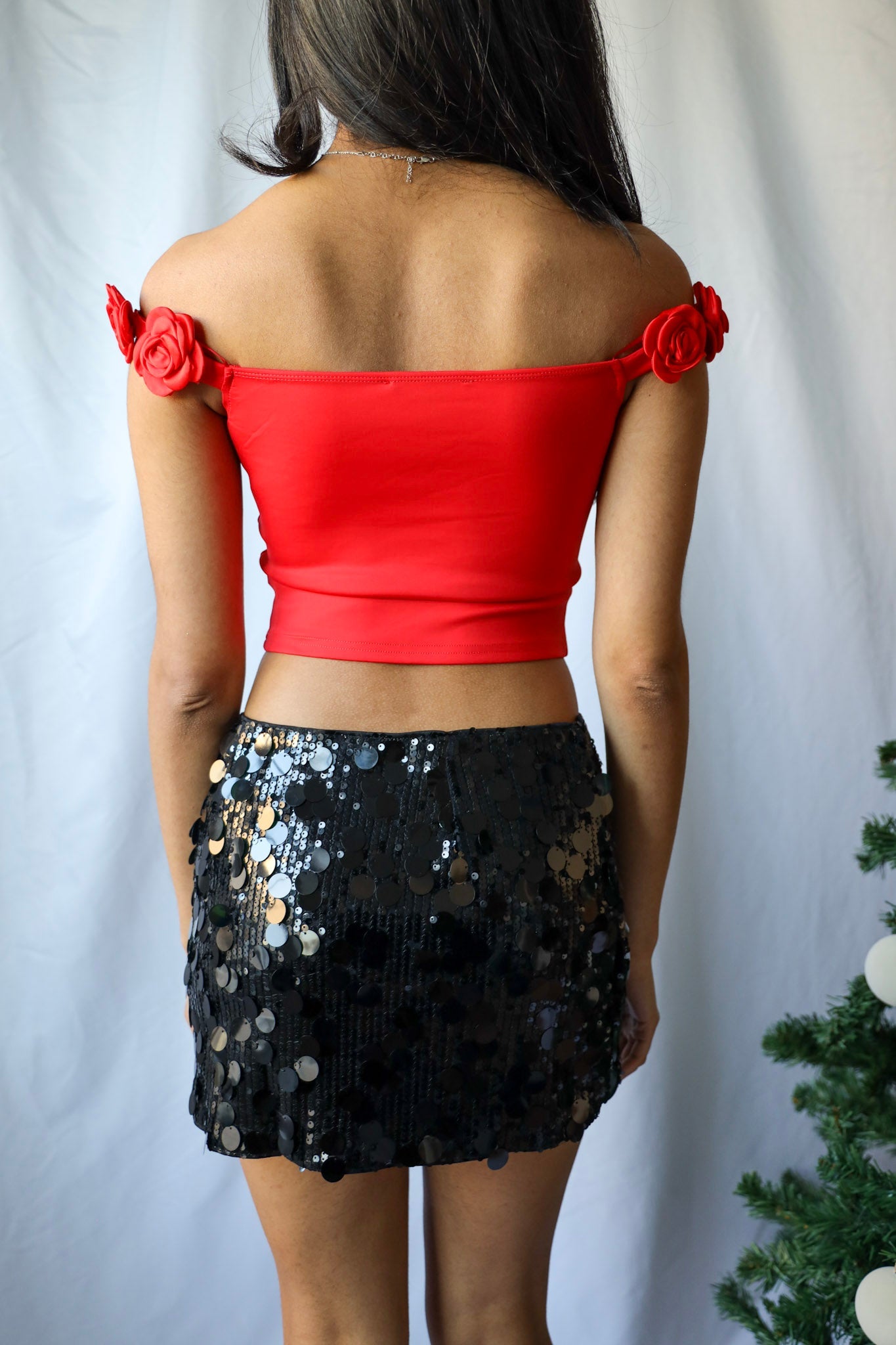Low Rise Sequin Mini Skirt