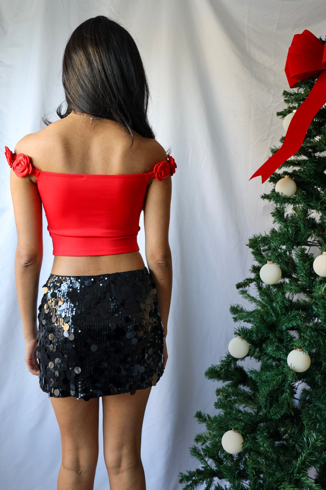 Low Rise Sequin Mini Skirt