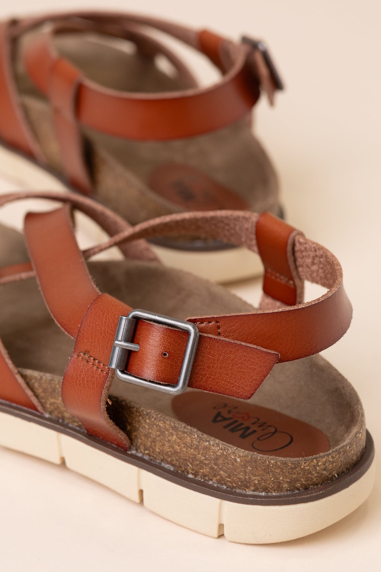 Mia Cognac Strappy Sandal