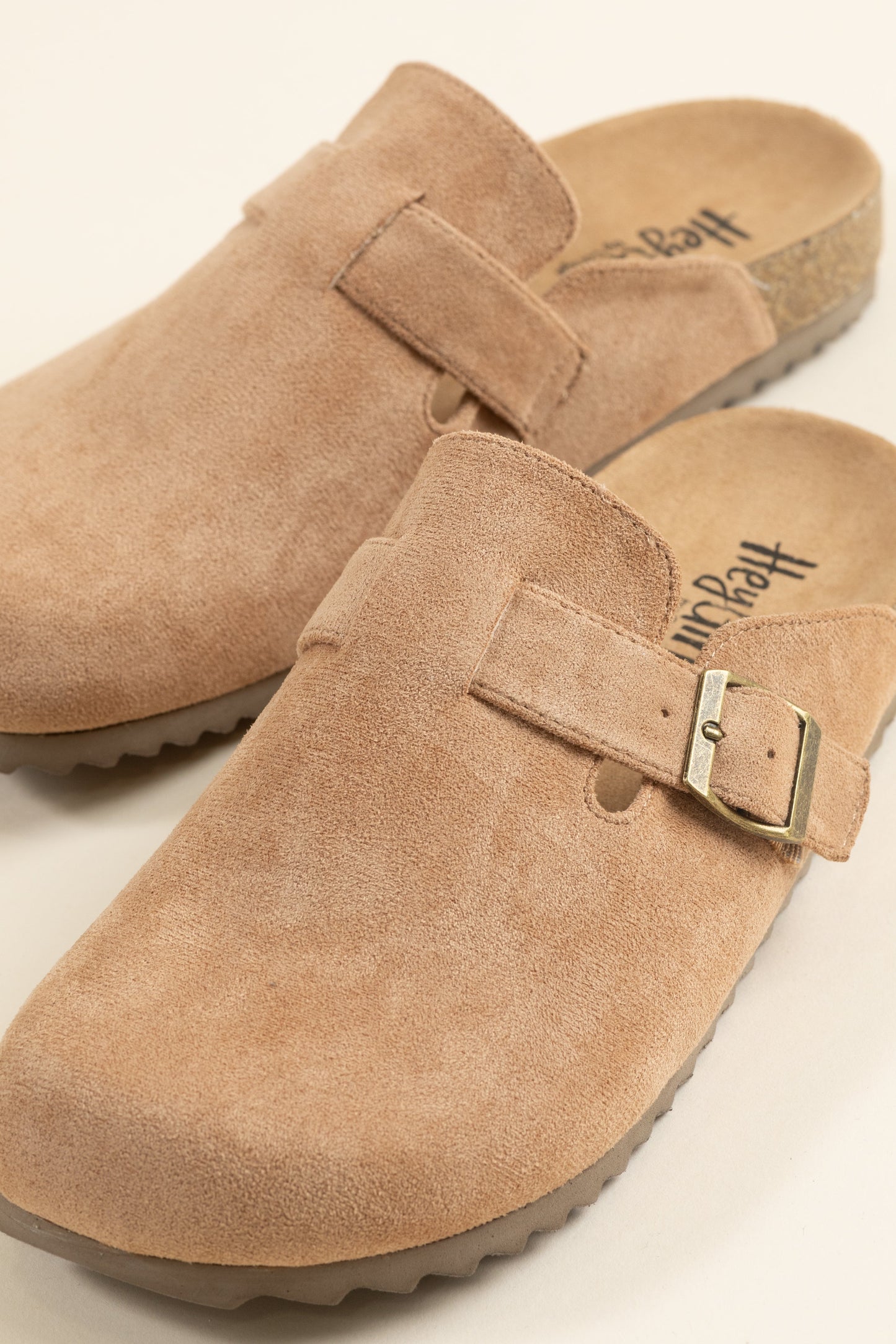Corkys Camel Faux Suede Slip On Clog