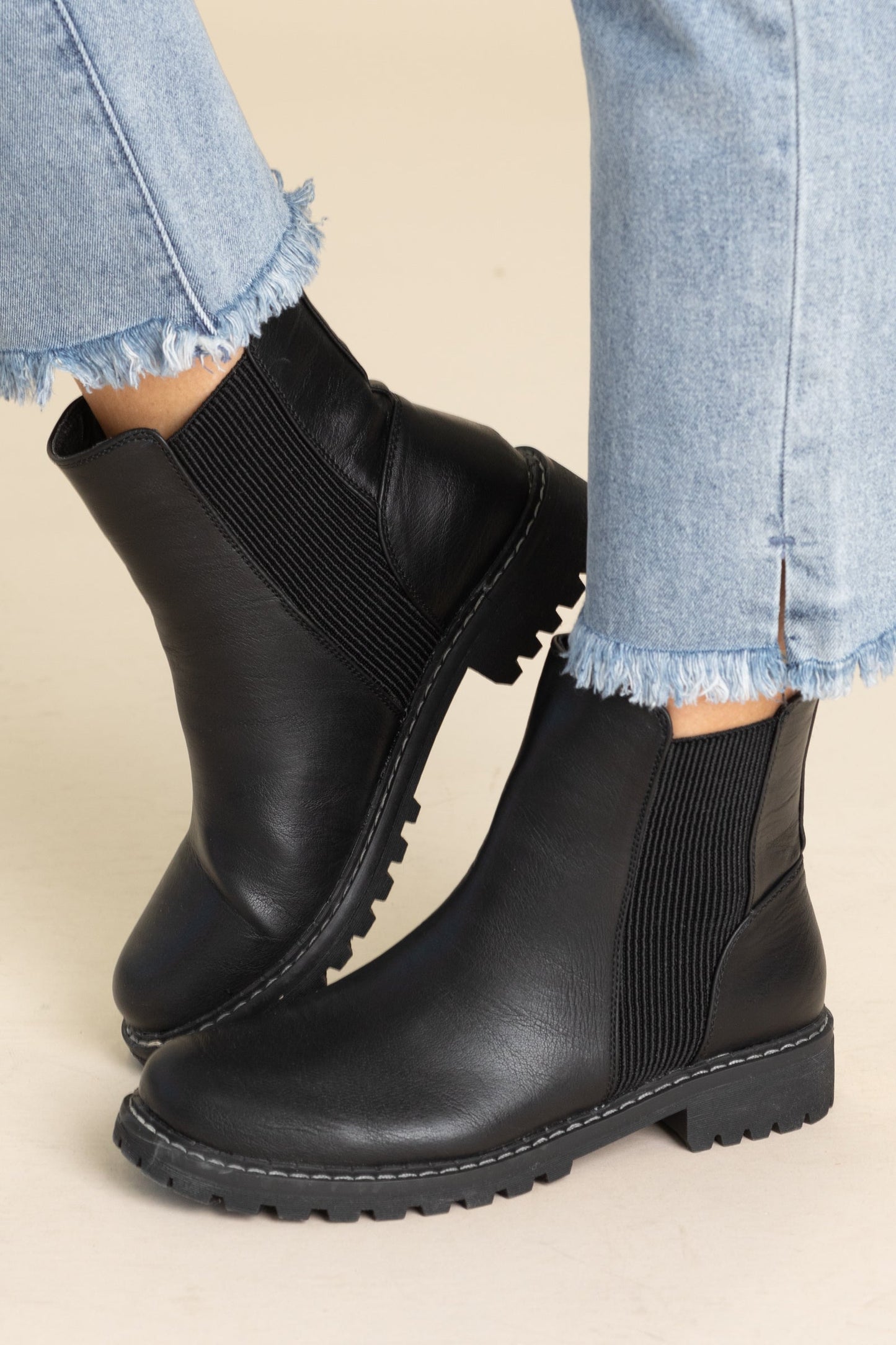 Corkys Black Elastic Faux Leather Bootie