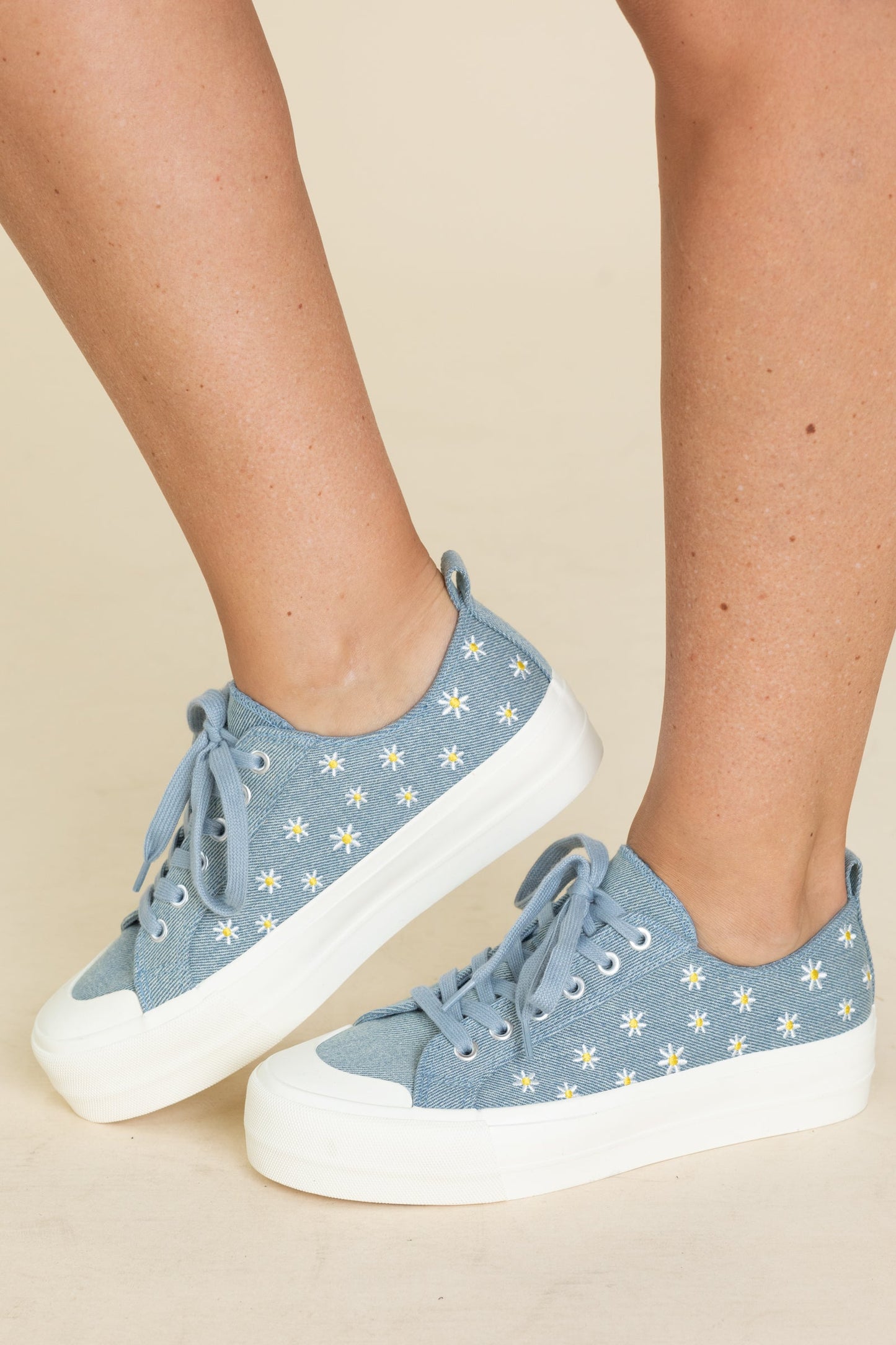 Corkys Blue Denim Daisies Sneakers