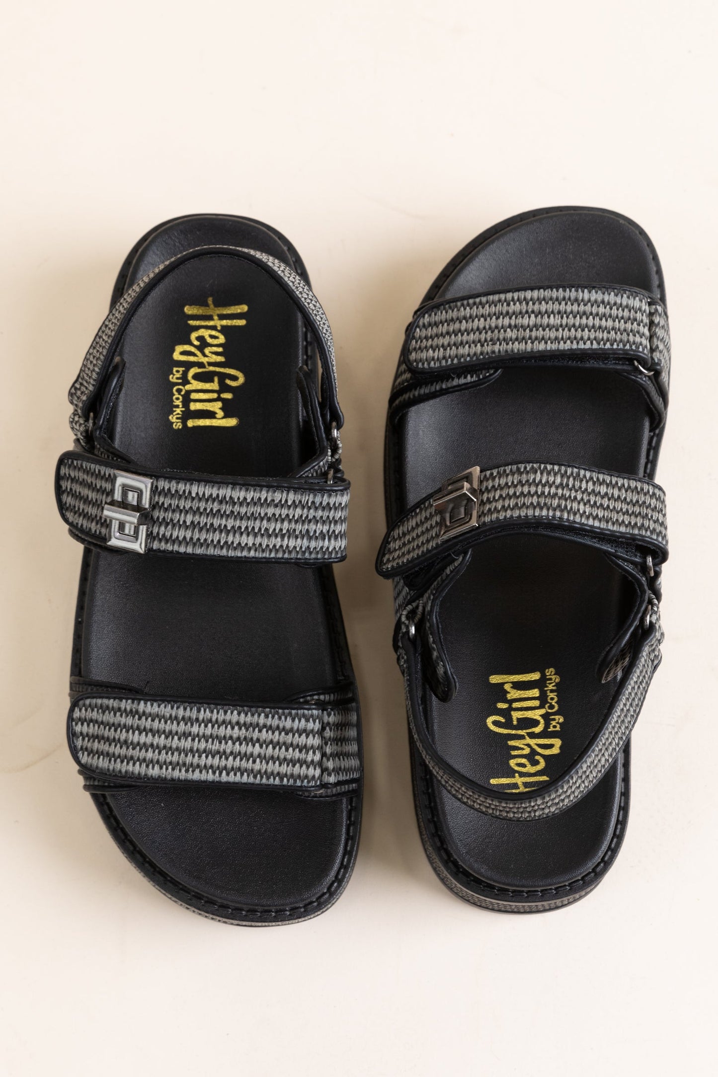 Corkys Black Platform Espadrille Sandals