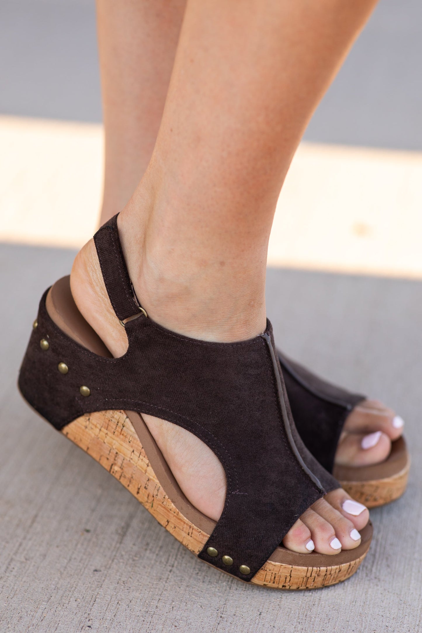 Corkys Carley Suede Wedge Sandals