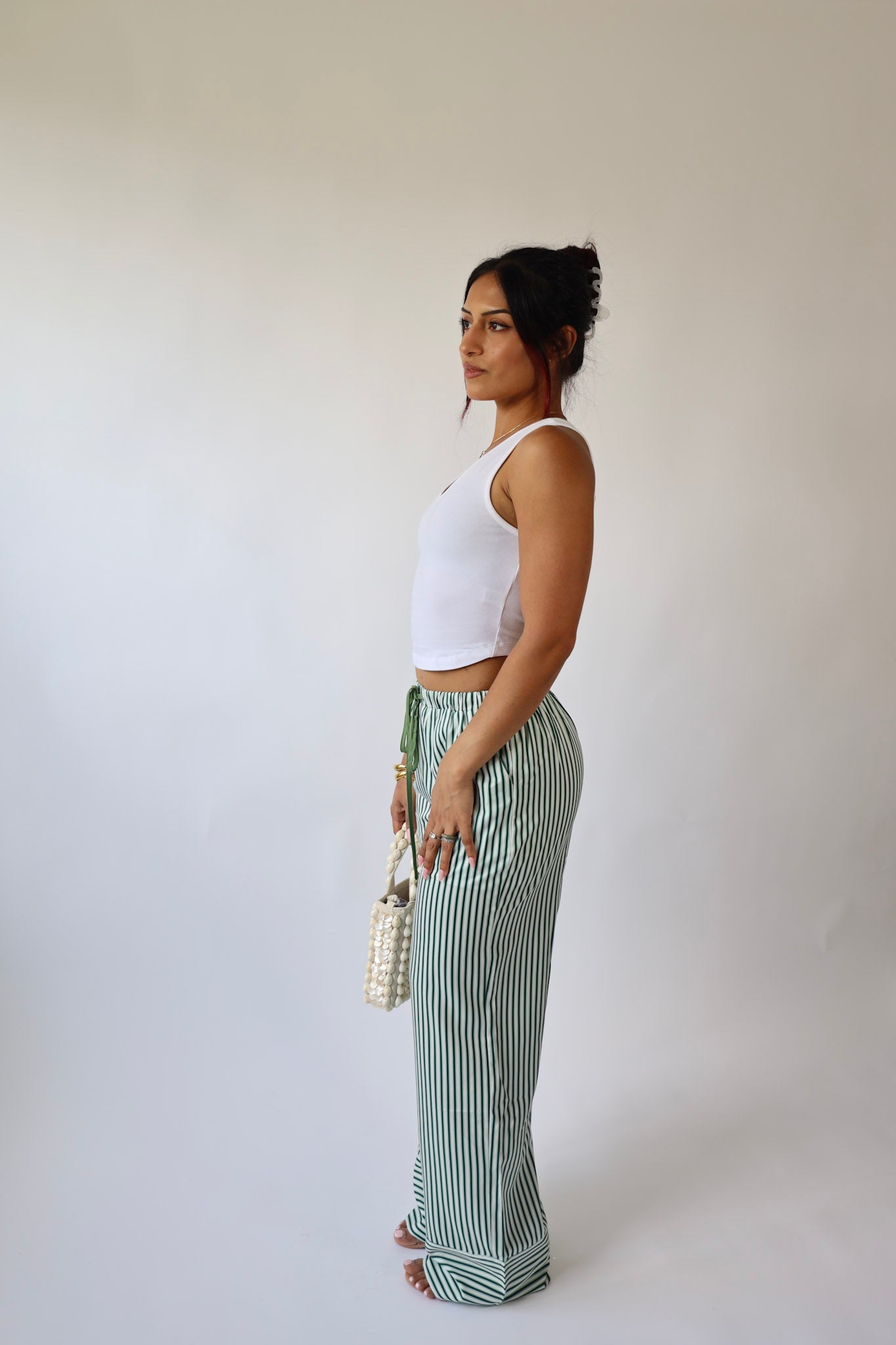 Amalfi Green Striped Pants