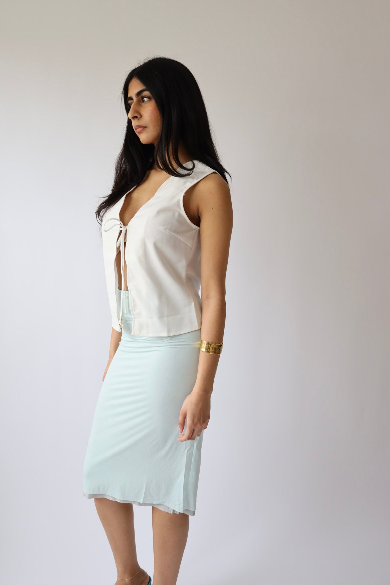 Soft Mint Bodycon Midi Skirt