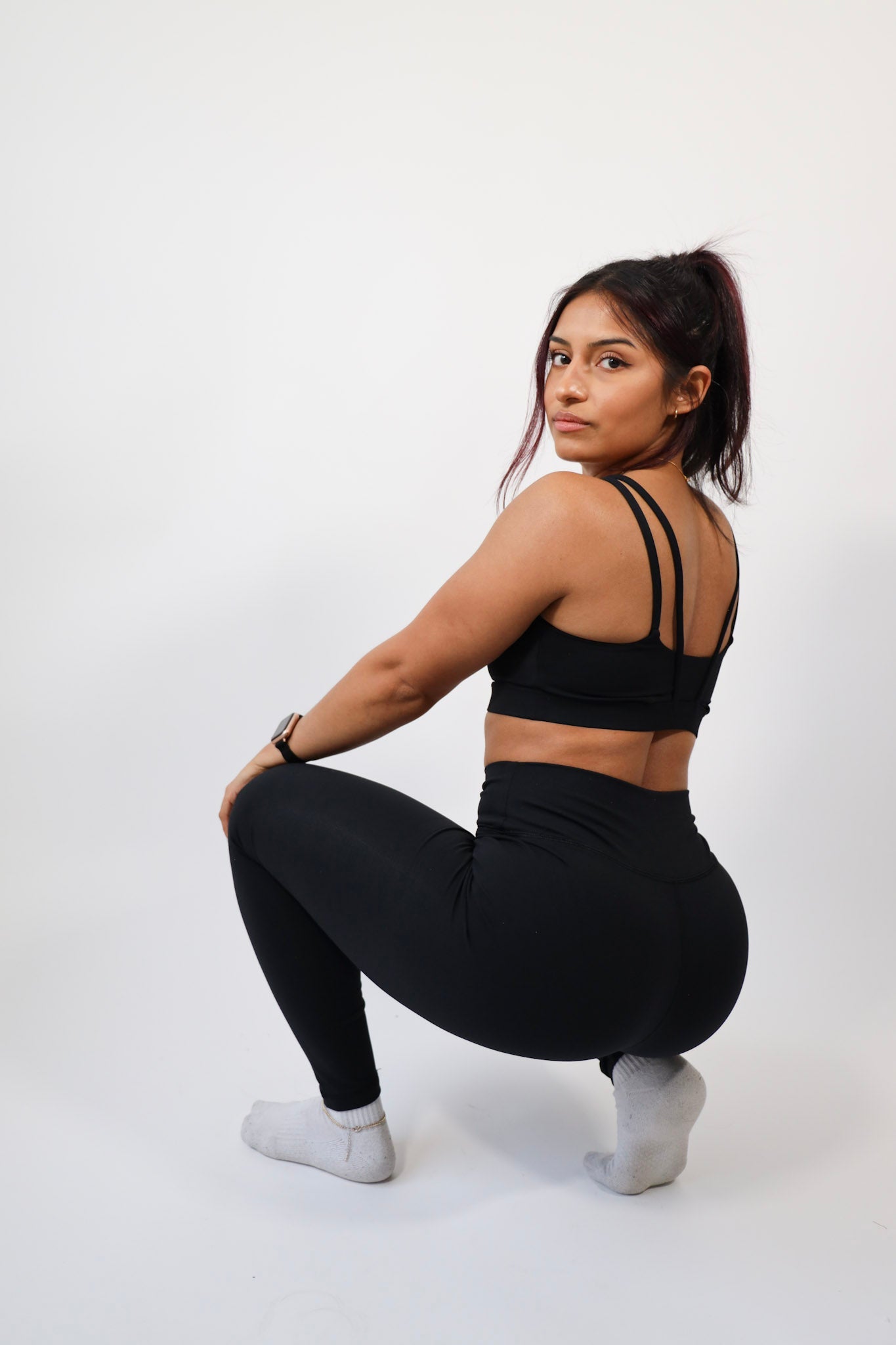 Nylon-Blend Essential Solid Leggings