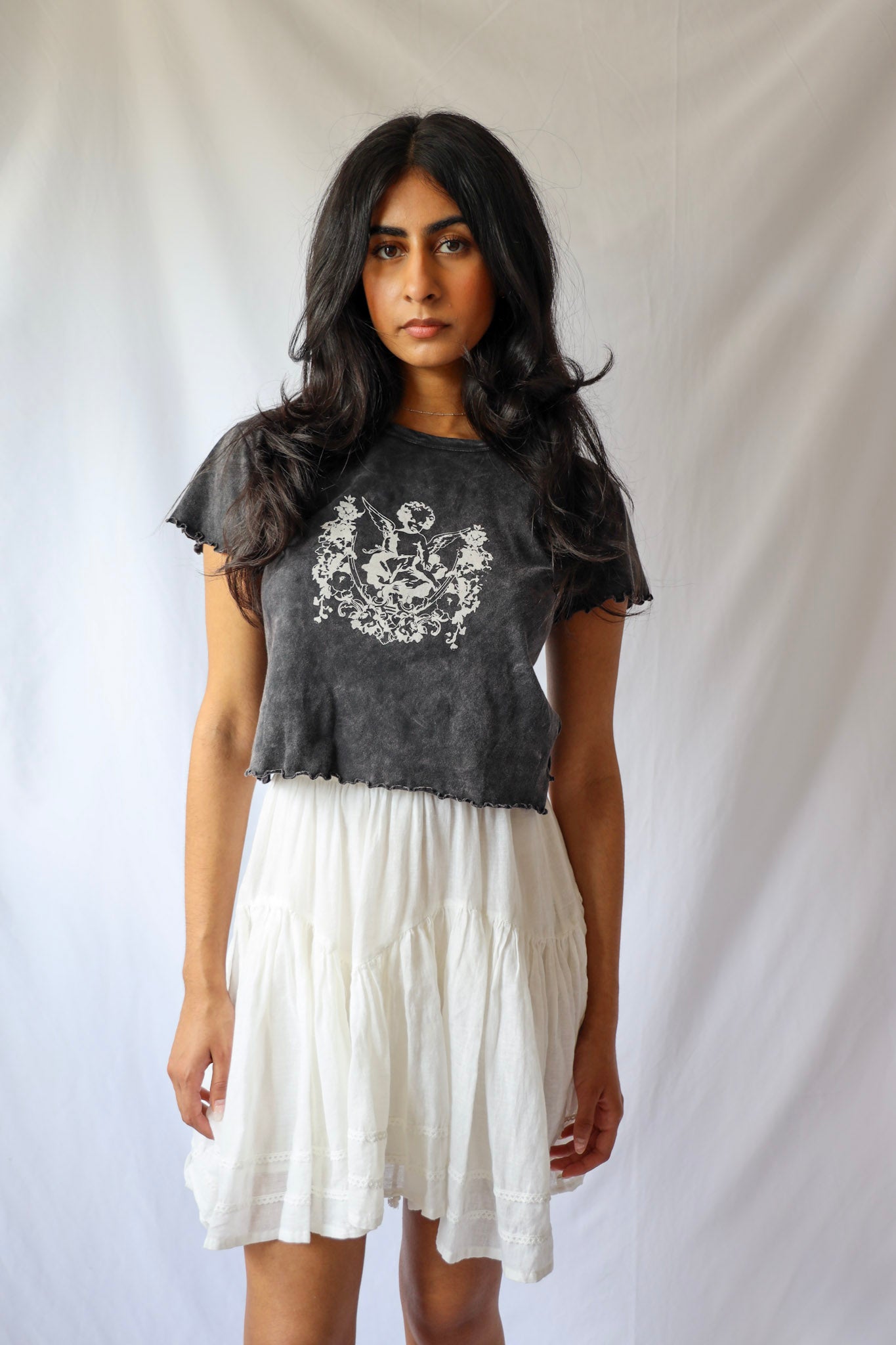 Lace Trimmed Mini Skirt