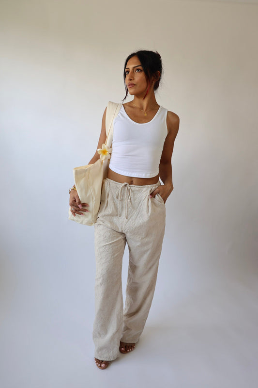 Santorini Textured Drawstring Pants
