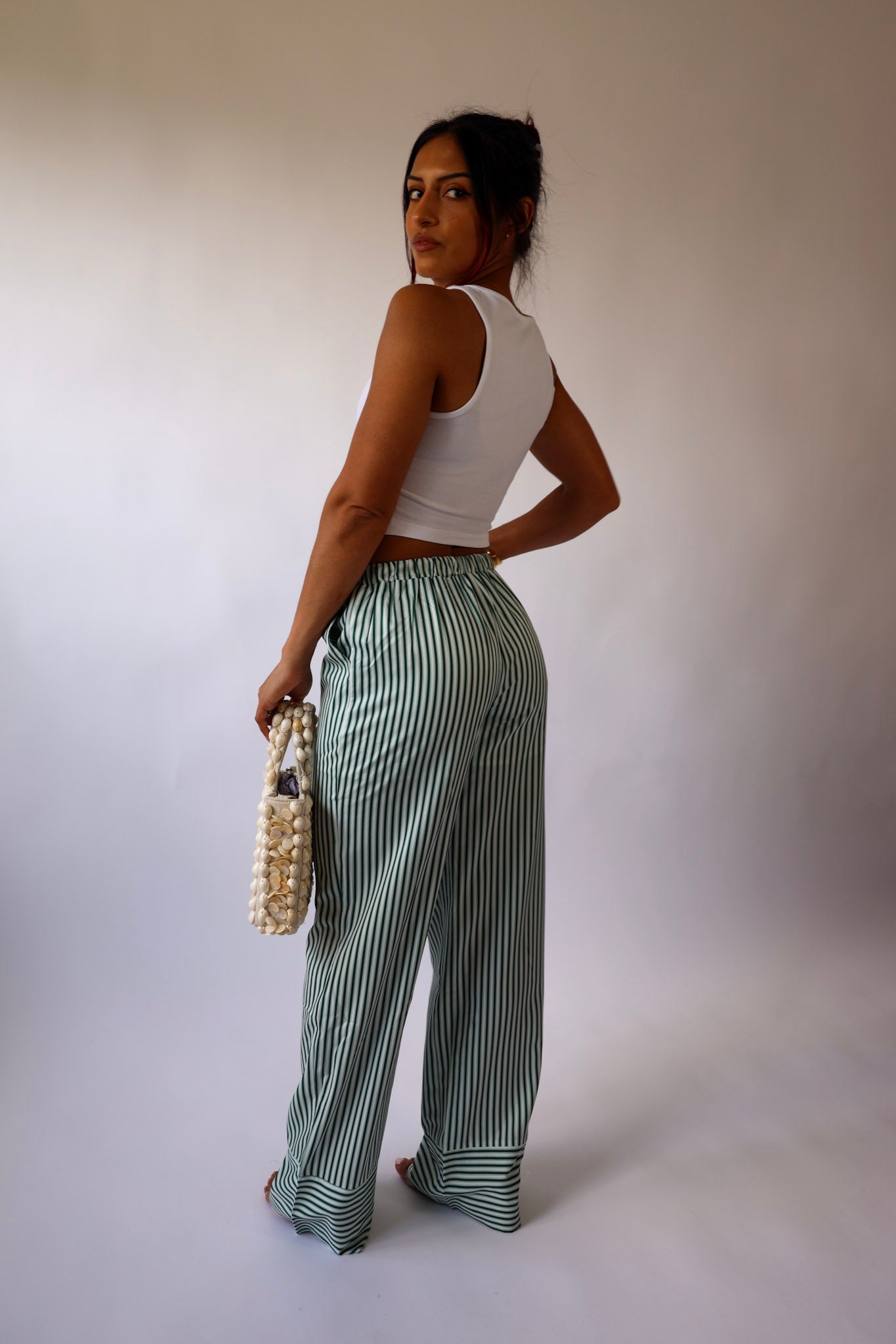 Amalfi Green Striped Pants
