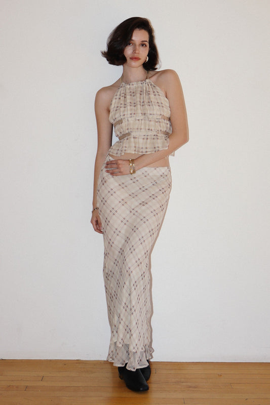 Checkmate Mesh Midi Skirt