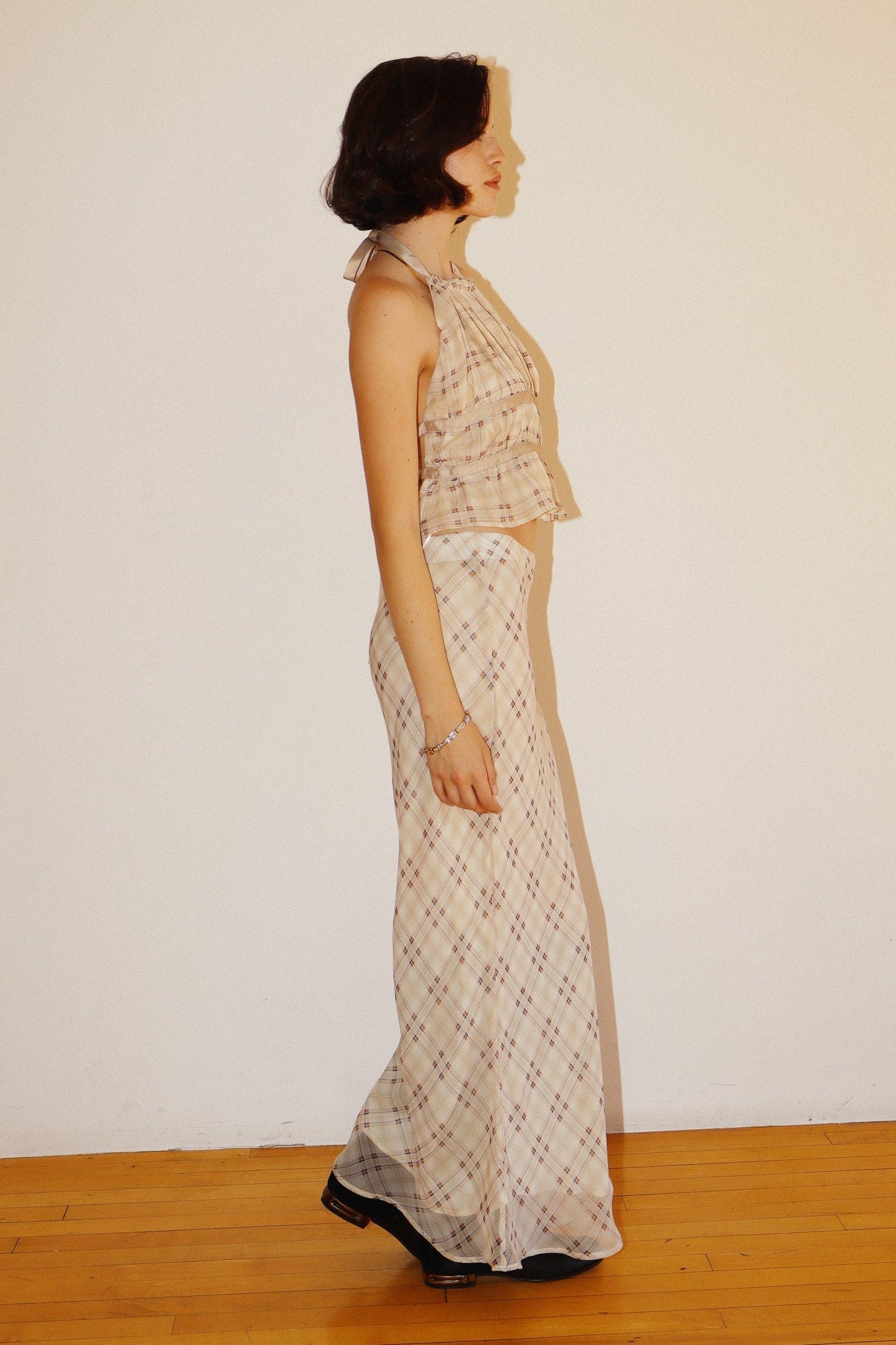 Checkmate Mesh Midi Skirt
