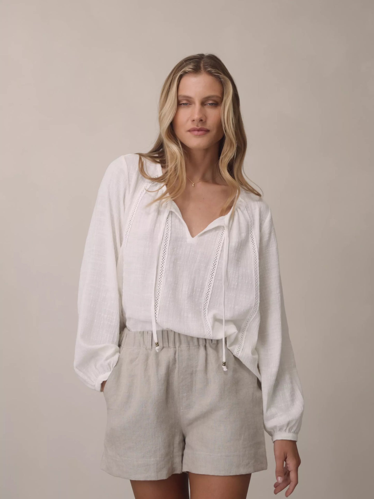 Dahlia Linen Shorts Flax